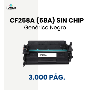 Toner HP CF258A (58A) SIN CHIP