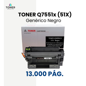 Toner HP Q7551X (51X) -Negro de mayor rendimiento
