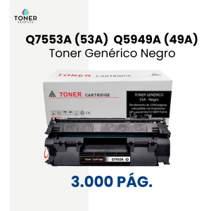 Toner HP Q7553A (53A) Q5949A (49A) - negro