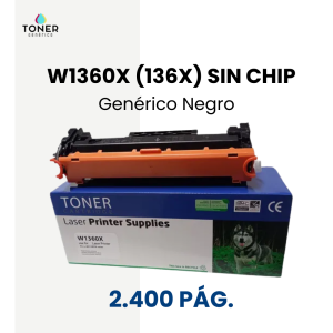 Toner W1360X (136X) NO CHIP - Negro (copia)