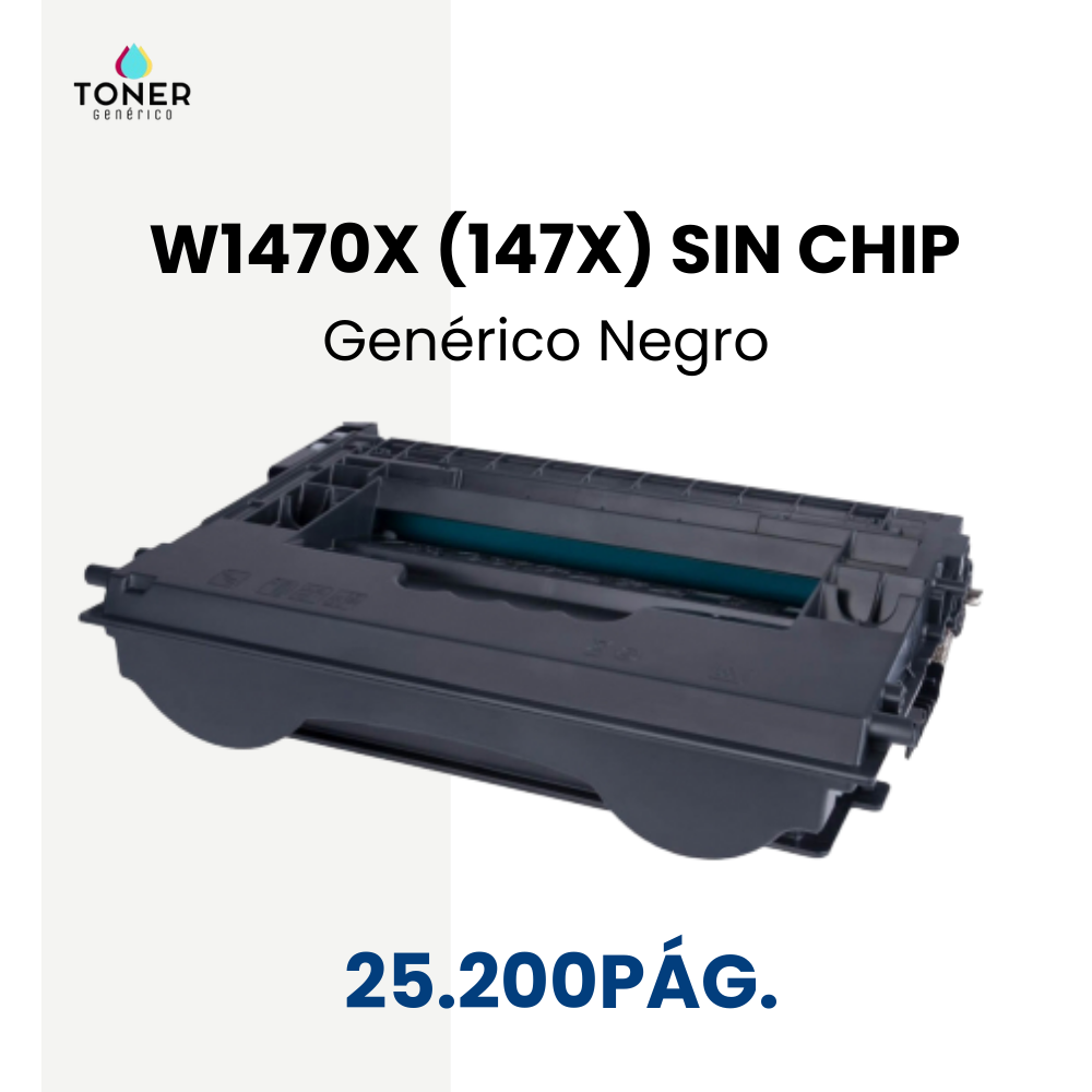 Toner W1470X (147X) NO CHIP - Negro